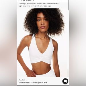 Aritzia TNA Tnabutter Volley Sports Bra, Medium, White